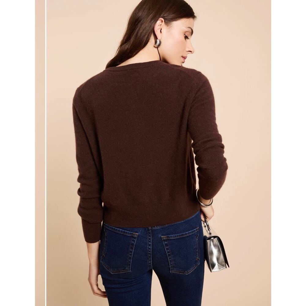 New NWT CAARA Finley brown Cashmere Cardigan Sz S - Picture 3 of 7